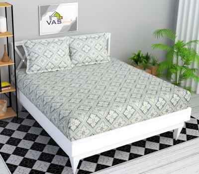 VAS COLLECTIONS 160 TC Microfiber Double Printed Flat Bedsheet(Pack of 1, Grey)