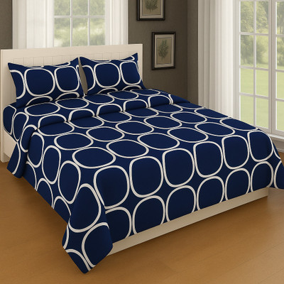 OLDENNA Cotton King Flat 250 TC Abstract Bedsheet(Pack of 1, MULTICOLOR 12)