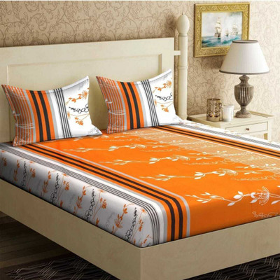 Decent Home 140 TC Microfiber Double Floral Flat Bedsheet(Pack of 2, Multicolor 1)