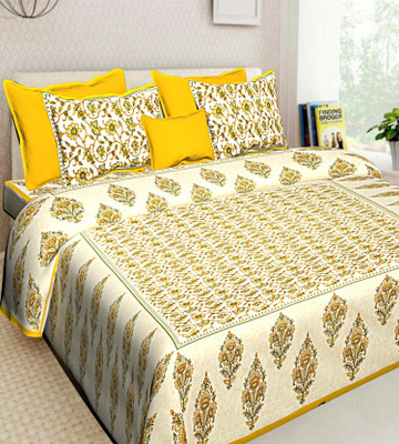 BOMBAY SPEED Cotton King Flat 280 TC Floral Bedsheet(Pack of 1, Multicolor)