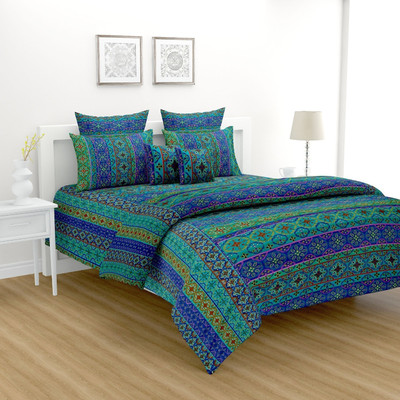 SWAYAM 200 TC Cotton Double Abstract Flat Bedsheet(Pack of 1, Multicolor)