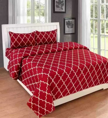 ARY 250 TC Cotton Double Printed Flat Bedsheet(Pack of 1, Red Cross, FY 160)