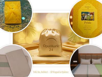 OpulAuric24 Cotton Blend Double Flat 300 TC Printed Bedsheet(Pack of 1, GreyGreen)