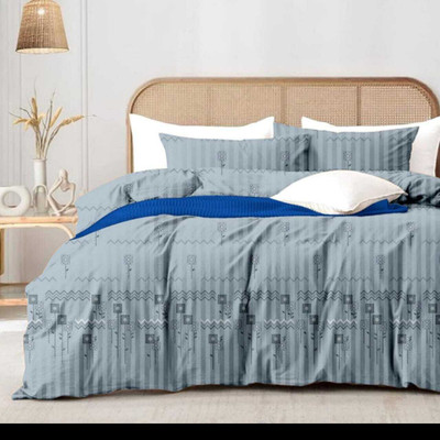 Lovepure India Cotton King Flat 220 TC Printed Bedsheet(Pack of 1, MITTHAS-8)