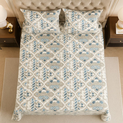 ELEGANT WEAVERS Microfiber Double Flat 144 TC Printed Bedsheet(Pack of 1, Multicolor)