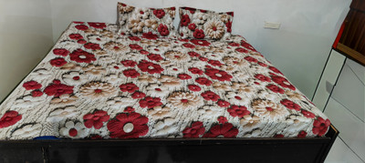 ROUSN Polycotton Crib Fitted (Elastic) 250 TC Floral Bedsheet(Pack of 1, 7D PRINTED MULTI COLOR)