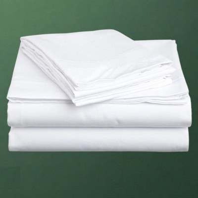 ANSTRADERS Cotton Single Flat 210 TC Solid Bedsheet(Pack of 1, White)