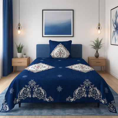 SCHp Woolen, Velvet Single Flat 240 TC Printed Bedsheet(Pack of 1, B_56)