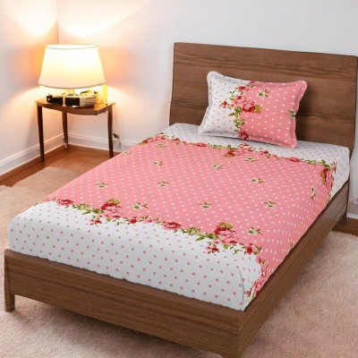 HOMYBEES Cotton Single Flat 220 TC Abstract Bedsheet(Pack of 1, Maroon)