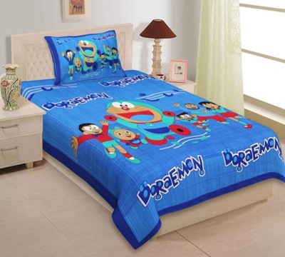 KAANY FAB Cotton Single Flat 144 TC Printed Bedsheet(Pack of 1, Multicolor)