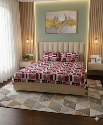 rangloom creations Cotton Double Flat 160 TC Geometric Bedsheet(Pack of 1, Multicolor)