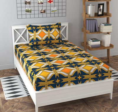 TOZO SHINE 210 TC Microfiber Single Printed Flat Bedsheet(Pack of 1, Multicolor)