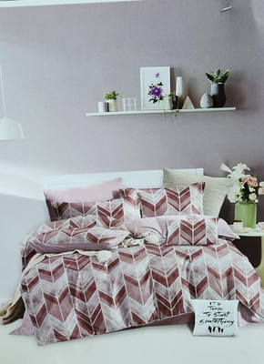 Blissful Creations Cotton Blend King Flat 180 TC Paisley Bedsheet(Pack of 1, Brown)