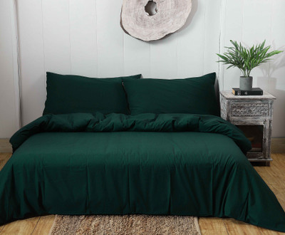 Ravaiyaa - Attitude Is Everything 250 TC Cotton Single Solid Flat Bedsheet(Pack of 1, Emerald Green)