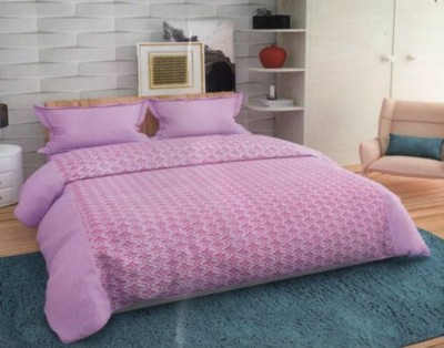 Royal Vigour 600 TC Cotton King Floral Flat Bedsheet(Pack of 1, Pink)