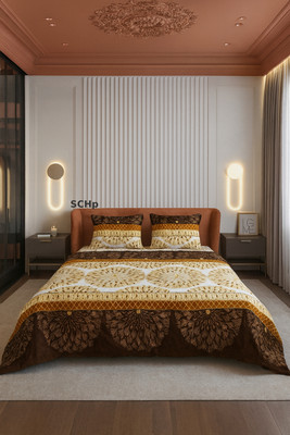 SCHp Woolen, Velvet Double Flat 240 TC Printed Bedsheet(Pack of 1, B_74)