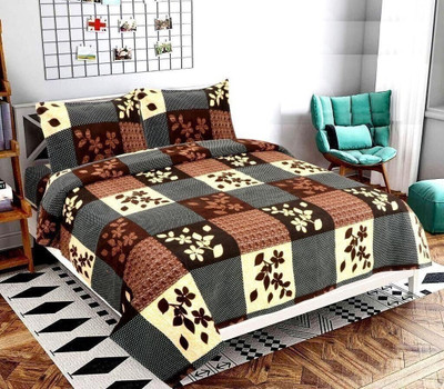 Aaaaaaaaaaaandy Polycotton King Flat 300 TC Printed Bedsheet(Pack of 1, Multi-01)