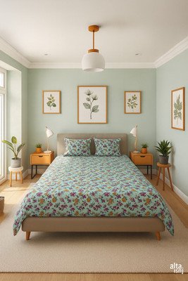 SCHp Cotton Double Flat 320 TC Printed Bedsheet(Pack of 1, B_30)
