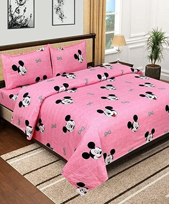 Decorum 180 TC Polycotton Double Printed Flat Bedsheet(Pack of 1, Multicolor)