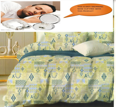 DEEPMAALA TEXTILES 300 TC Cotton Double Printed Flat Bedsheet(Pack of 1, Multicolor)