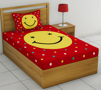 Cosito 144 TC Cotton Single Jaipuri Prints Flat Bedsheet(Pack of 1, Red 1)