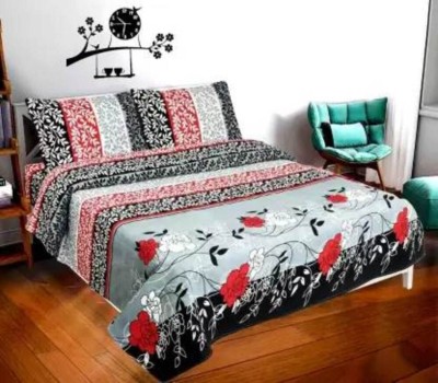 Spring Board 120 TC Polyester Double, Queen Self Design Flat Bedsheet(Pack of 1, Style)