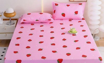 Agarwal Retails 500 TC Cotton King Embroidered Flat Bedsheet(Pack of 1, Pink hi)