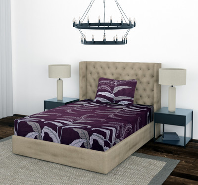 Optra 240 TC Microfiber Single Printed Flat Bedsheet(Pack of 1, Maroon)