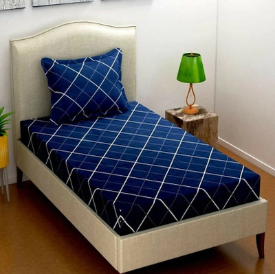 TDOT 220 TC Cotton Single Printed Flat Bedsheet(Pack of 1, Multicolor)
