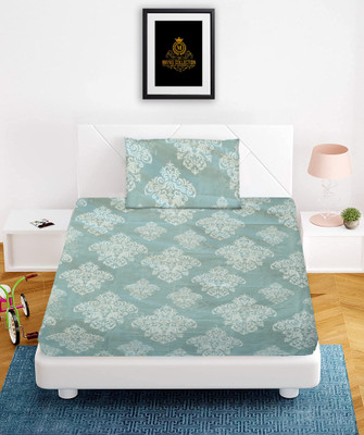 YUTERA 250 TC Cotton Single Abstract Flat Bedsheet(Pack of 1, Multicolor)