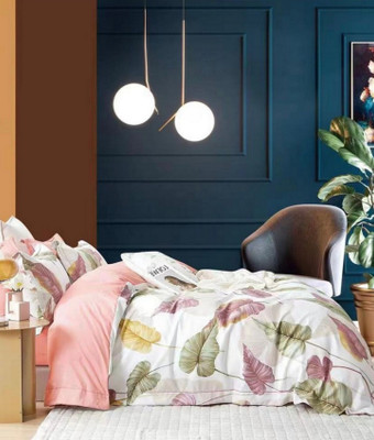 The Divine Cotton Super King Fitted (Elastic) 450 TC 3D Printed Bedsheet(Pack of 1, 1164-White)