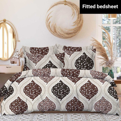 DMF Cotton Double Flat 220 TC Printed Bedsheet(Pack of 1, Multicolor)