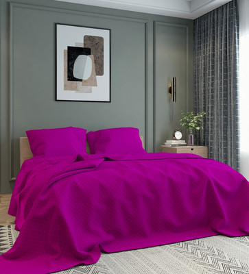 BELVOSTUM 280 TC Microfiber Double Solid Flat Bedsheet(Pack of 1, Megenta)