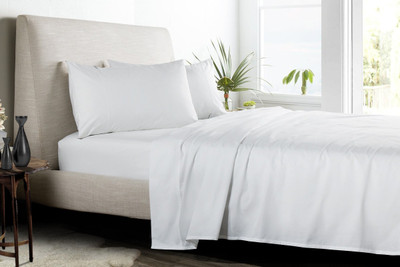 SGI Bedding 0 TC Microfiber Double Solid Flat Bedsheet(Pack of 1, White)