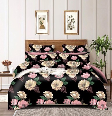 Frisson Fab 300 TC Cotton Double Floral Flat Bedsheet(Pack of 1, Multicolor)