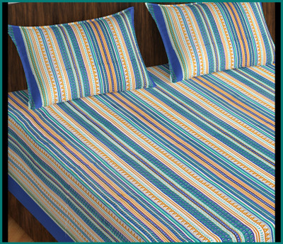 JAIPUR PRINTS Cotton Double Flat 180 TC Jaipuri Prints Bedsheet(Pack of 1, Multicolor)