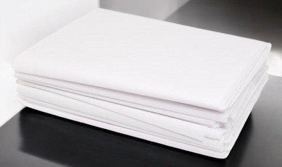 Jaipurlinen 35 TC Polyester Single Solid Flat Bedsheet(Pack of 18, White)