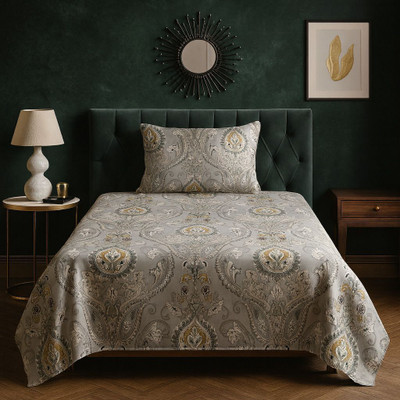 ELEGANT WEAVERS Microfiber Single Flat 144 TC Printed Bedsheet(Pack of 1, Rhino)