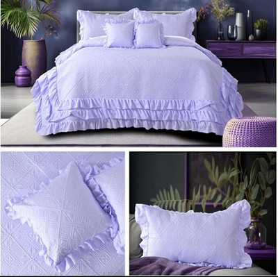 LavishFabrics Cotton Double Flat 550 TC Solid Bedsheet(Pack of 1, Light purple)