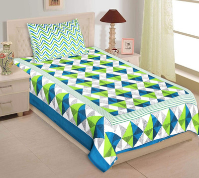 KAANY FAB 104 TC Cotton Single Jaipuri Prints Flat Bedsheet(Pack of 1, Multicolor)
