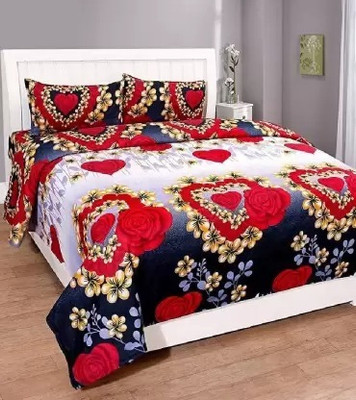 jim-Dandy 160 TC Polycotton Double 3D Printed Flat Bedsheet(Pack of 1, White)