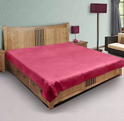 Ryka 200 TC PVC Double Solid Flat Bedsheet(Pack of 1, Maroon)