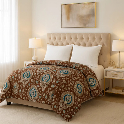 ELEGANT WEAVERS Microfiber Double Flat 144 TC Printed Bedsheet(Pack of 1, Canary)