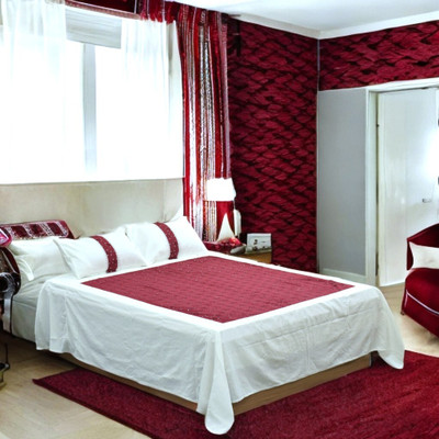 Nushio Clothing Cotton King Flat 400 TC Floral Bedsheet(Pack of 1, Maroon)