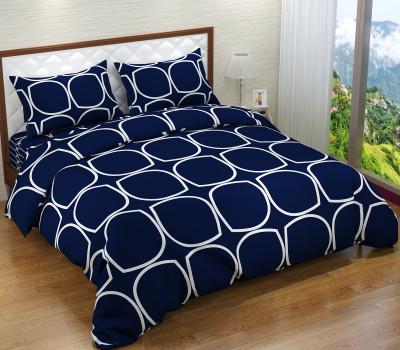 TYLORSTYLE 132 TC Polycotton Double 3D Printed Flat Bedsheet(Pack of 1, Red)