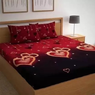 Shruvis Ekart 155 TC Cotton Double Printed Flat Bedsheet(Pack of 1, MULTYCOLOR-72)