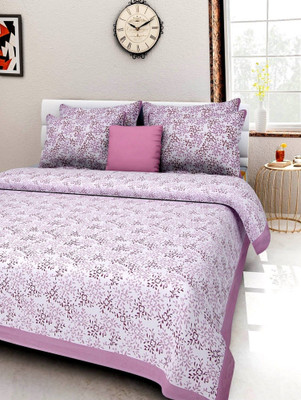 PALANG SHOBHA Cotton Double Flat 250 TC Printed Bedsheet(Pack of 1, Multicolor)