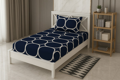 Shivi Creation 170 TC Cotton Single Printed Flat Bedsheet(Pack of 1, Multicolor)