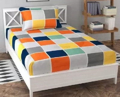 Flipkart SmartBuy 144 TC Microfiber Single Printed Flat Bedsheet(Pack of 1, Dark Green)