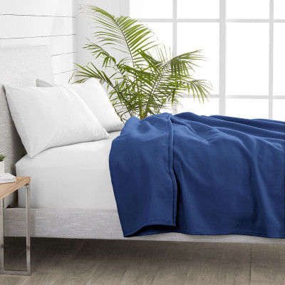 VAS COLLECTIONS 250 TC Polyester Single Solid Flat Bedsheet(Pack of 1, Blue)